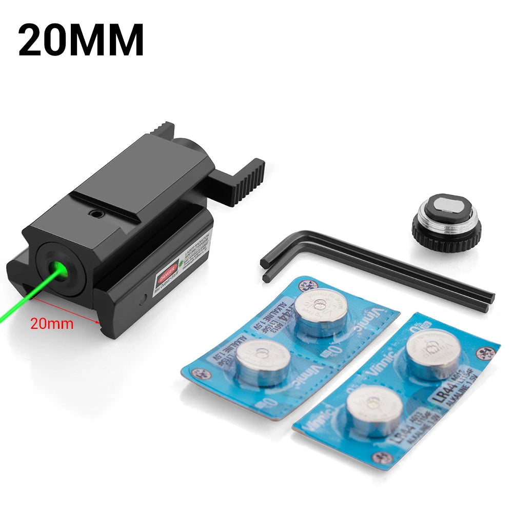 Taktický laserový zaměřovač s červeno-zelenou tečkou, pistole, laserový zaměřovač pro 20 mm Picatinny a 11 mm rybinovou lištu Glock 17/19 CZ-75