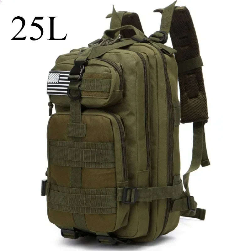 25L/50L Taktický batoh Molle Bag Venkovní tašky Batoh pro turistiku, kempování, lov, rybaření, tělocvičnu, tašky