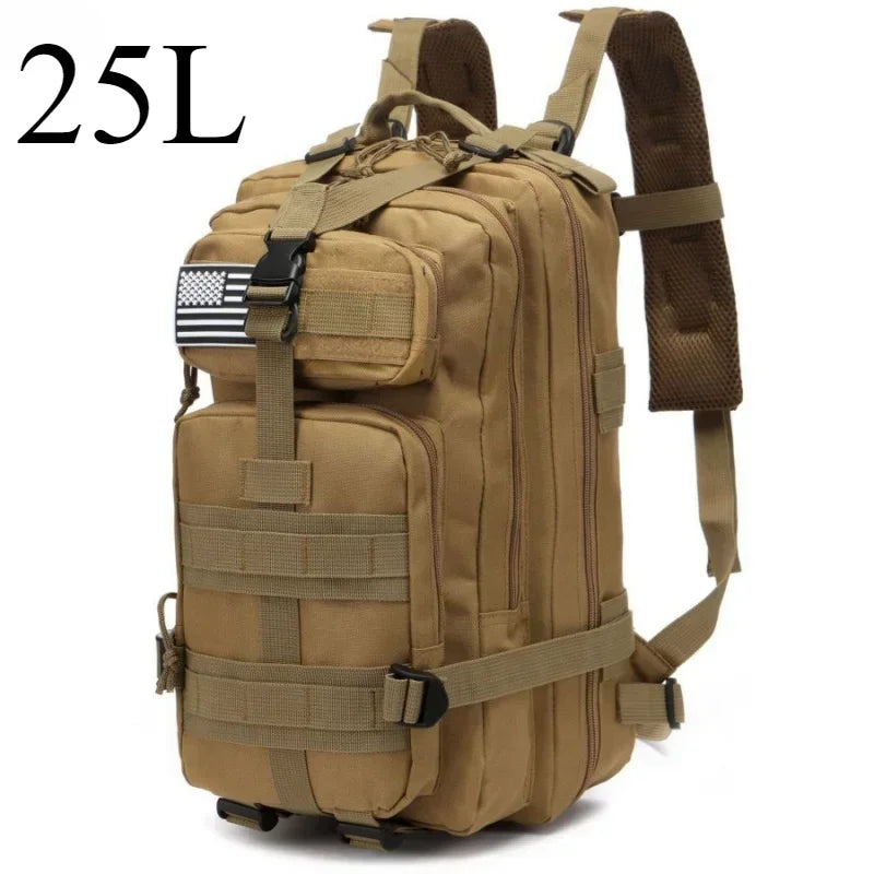 25L/50L Taktický batoh Molle Bag Venkovní tašky Batoh pro turistiku, kempování, lov, rybaření, tělocvičnu, tašky