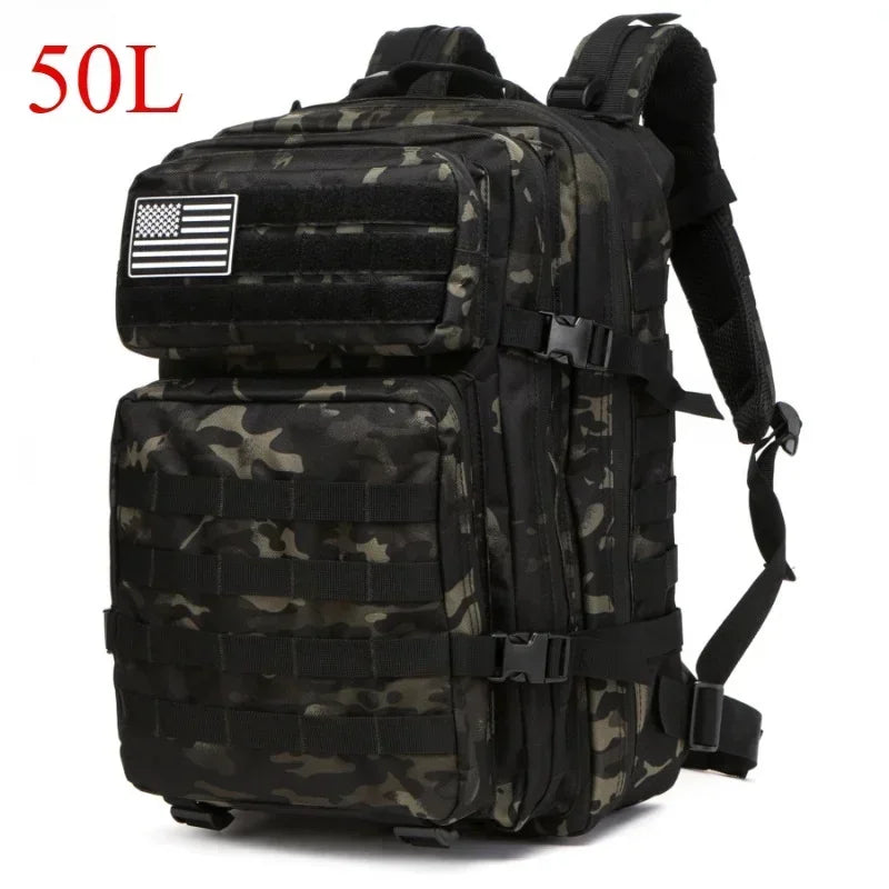 25L/50L Taktický batoh Molle Bag Venkovní tašky Batoh pro turistiku, kempování, lov, rybaření, tělocvičnu, tašky