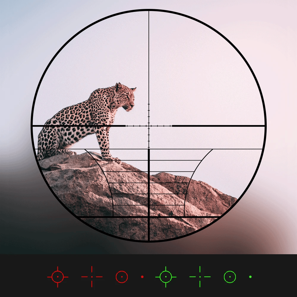 4-12X50 ZB Lovecký puškohled Airsoft Taktický puškohled s červeným a zeleným bodem a holografickou optikou