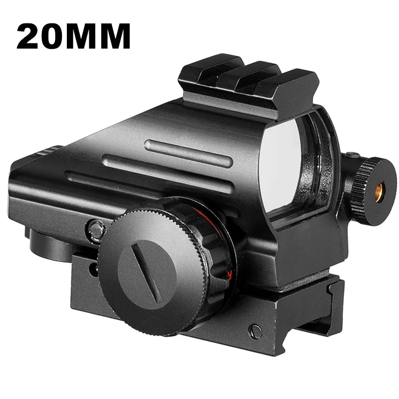 Taktický kolimátor/kolimátor s reflexní osnovou, holografický promítací zaměřovač s červeným kolimátorem, lovecký zaměřovač s montáží na lištu 20 mm, 1 MOA