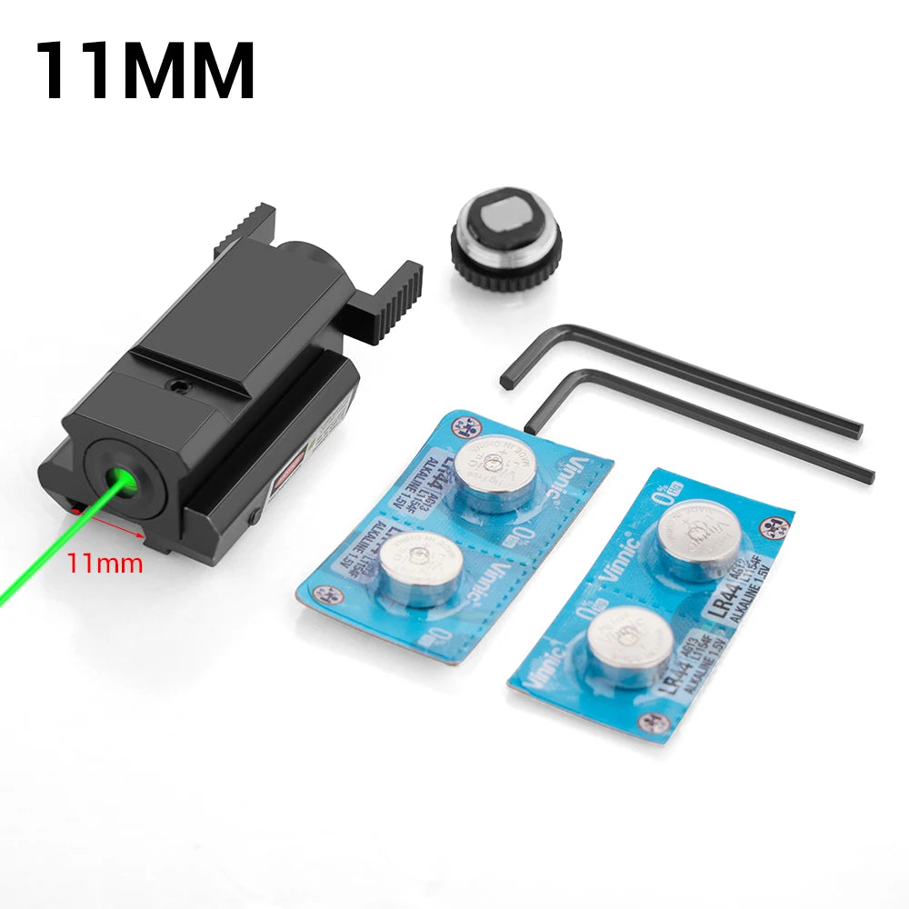 Taktický laserový zaměřovač s červeno-zelenou tečkou, pistole, laserový zaměřovač pro 20 mm Picatinny a 11 mm rybinovou lištu Glock 17/19 CZ-75