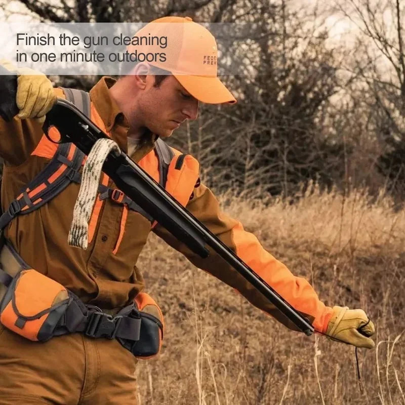 Čistič hlavně brokovnice, taktické příslušenství, hadový typ, sada na čištění pušek 62 mm, nástroje, ráže pušky, hadové lano, lov, sport