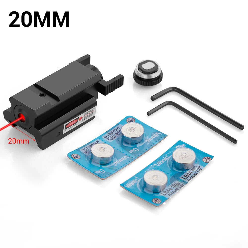 Taktický laserový zaměřovač s červeno-zelenou tečkou, pistole, laserový zaměřovač pro 20 mm Picatinny a 11 mm rybinovou lištu Glock 17/19 CZ-75