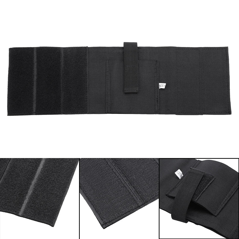 Černé skryté polyesterové pouzdro na pistoli s nožičkami na kotníku a elastickým popruhem pro G17