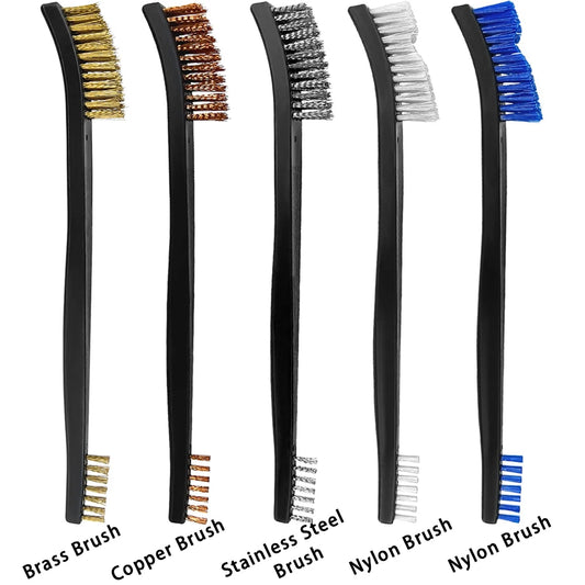 5ks/sada oboustranných kartáčů na čištění zbraní, nylonových mosazných drátěných kartáčů, univerzální sada čističů zbraní, lovecké potřeby, příslušenství