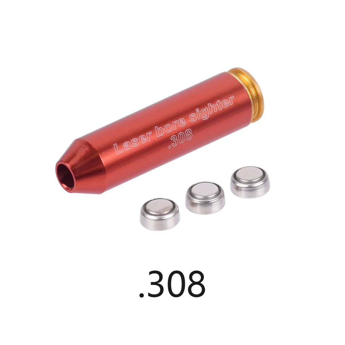 Taktický laserový zaměřovač 9mm.22 22LR.177 Bullet Boresighter ráže 12GA.223 223rem.308 5.45x39 9x19mm mířidla s krytkami