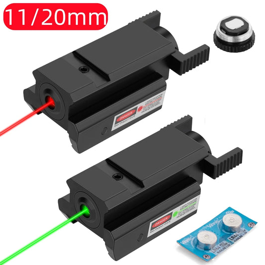 Taktický laserový zaměřovač s červeno-zelenou tečkou, pistole, laserový zaměřovač pro 20 mm Picatinny a 11 mm rybinovou lištu Glock 17/19 CZ-75