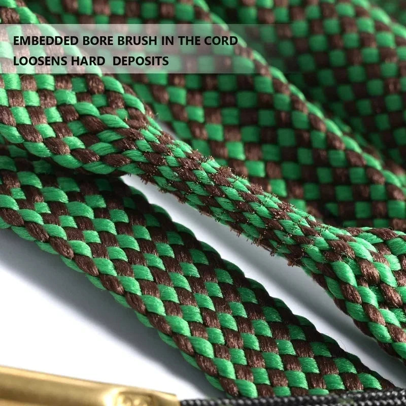 Čistič hlavně brokovnice, taktické příslušenství, hadový typ, sada na čištění pušek 62 mm, nástroje, ráže pušky, hadové lano, lov, sport