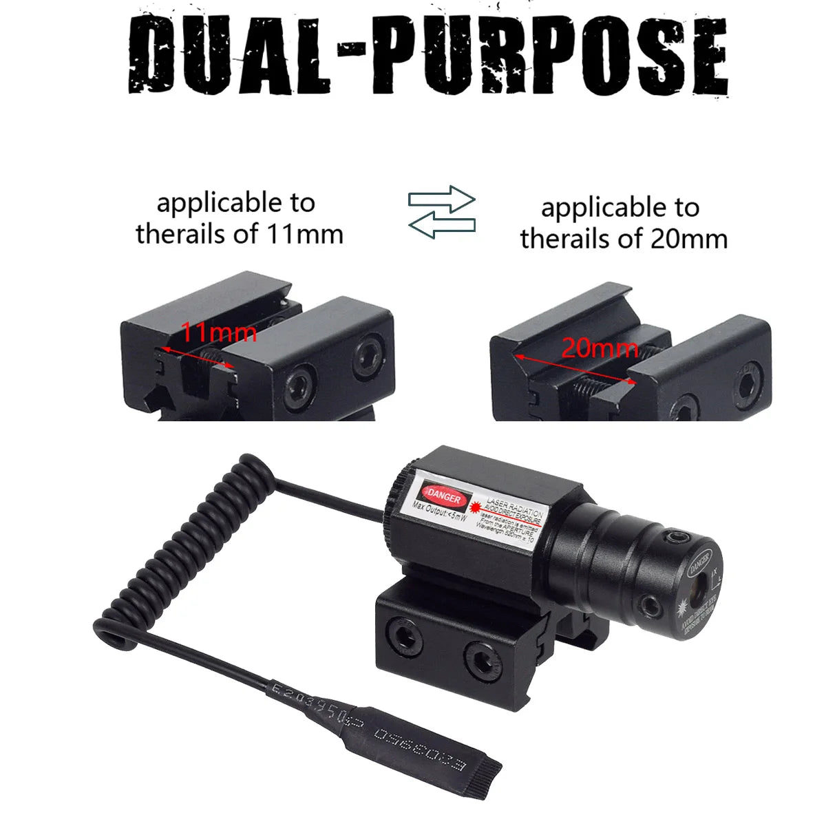 Taktický laserový puškohled s červeným a zeleným bodem, nastavitelná základna 11mm a 20mm, držák na lovecký puškohled, pistoli, airsoftovou zbraň