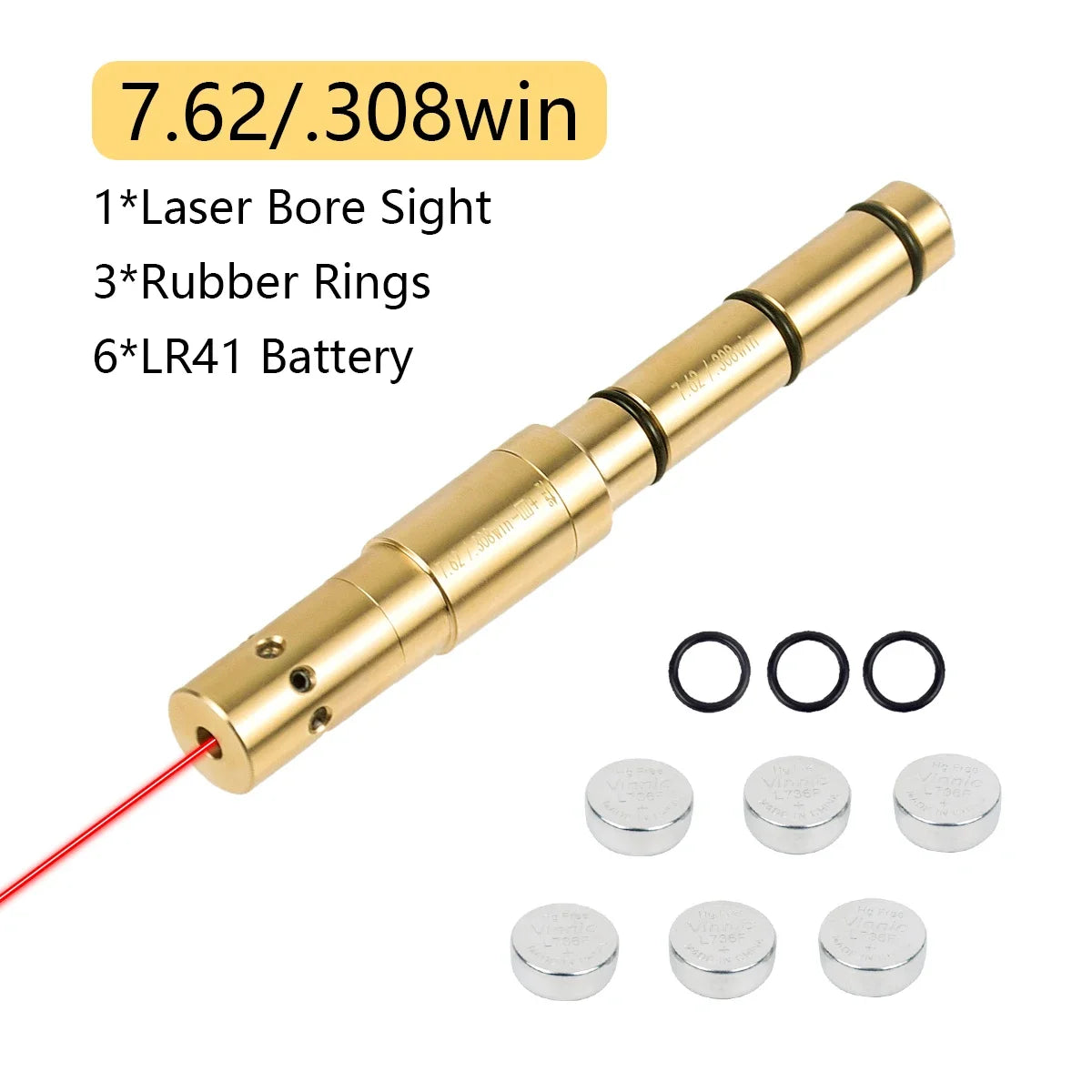 Taktický laserový zaměřovač 9mm.22 22LR.177 Bullet Boresighter ráže 12GA.223 223rem.308 5.45x39 9x19mm mířidla s krytkami