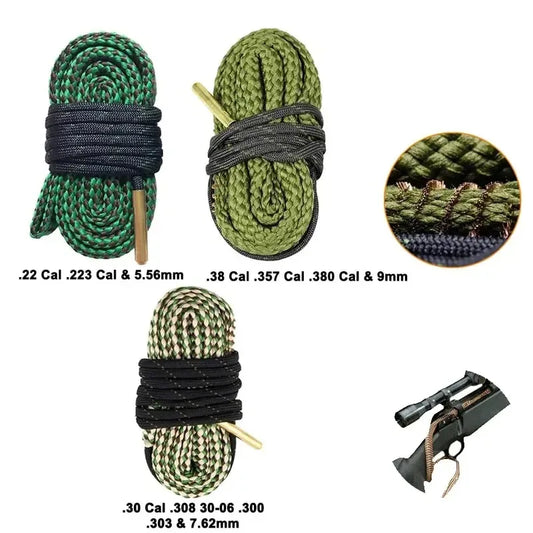 Čistič hlavně brokovnice, taktické příslušenství, hadový typ, sada na čištění pušek 62 mm, nástroje, ráže pušky, hadové lano, lov, sport