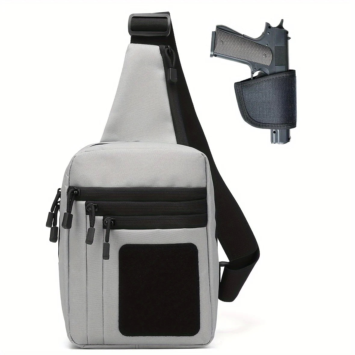 Taška na skryté nošení s pouzdrem, brašnou přes rameno a náprsní kapsou