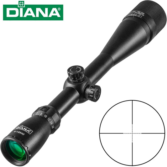 Taktický puškohled DIANA 4-16X42 AO s optickým zaměřovačem a Mil Dot Reticle, lovecký puškohled