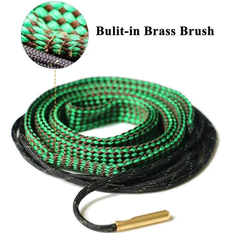 Čistič hlavně brokovnice, taktické příslušenství, hadový typ, sada na čištění pušek 62 mm, nástroje, ráže pušky, hadové lano, lov, sport