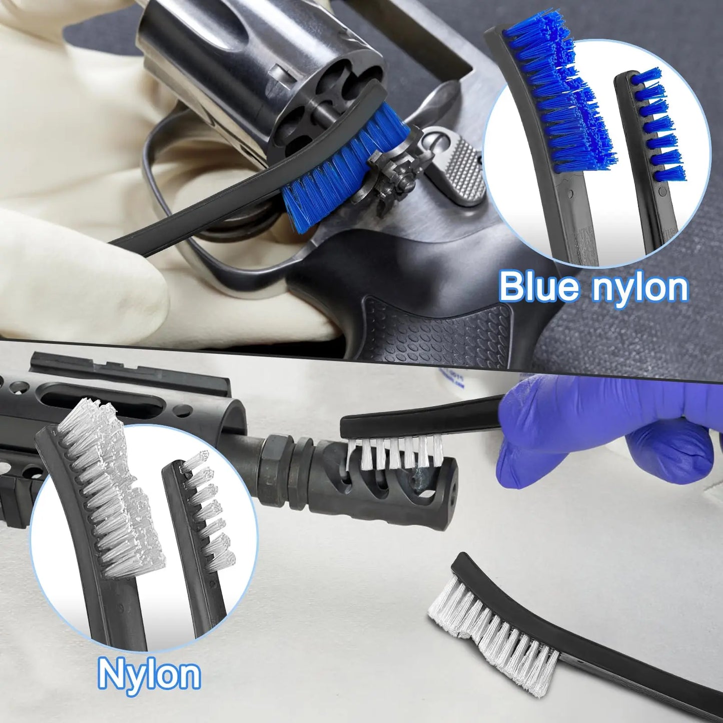 5ks/sada oboustranných kartáčů na čištění zbraní, nylonových mosazných drátěných kartáčů, univerzální sada čističů zbraní, lovecké potřeby, příslušenství
