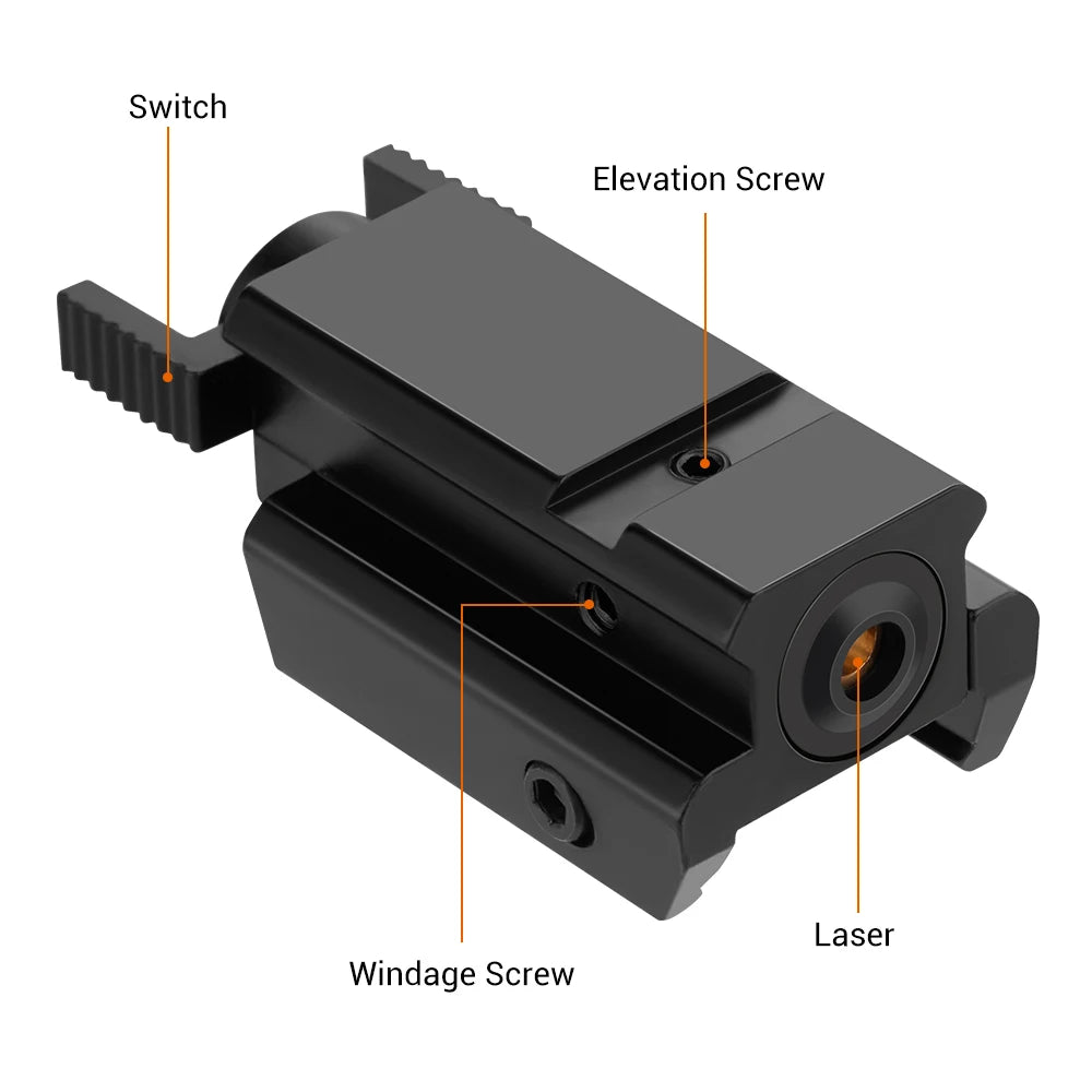 Taktický laserový zaměřovač s červeno-zelenou tečkou, pistole, laserový zaměřovač pro 20 mm Picatinny a 11 mm rybinovou lištu Glock 17/19 CZ-75
