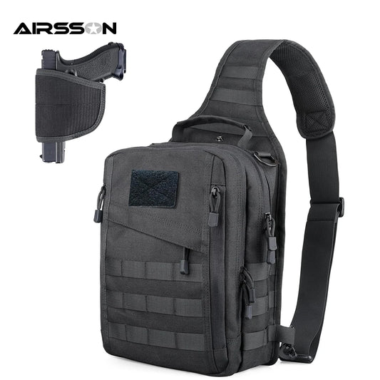 Taktický batoh přes rameno, pouzdro na skryté nošení zbraně, brašna na pistoli, brašna přes rameno Molle EDC pro outdoor, kempování, cestování, turistiku